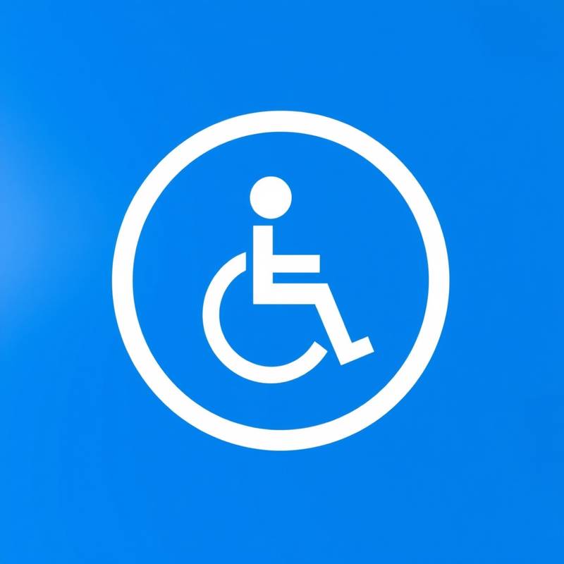 Pictogram voor toegankelijkheid, een persoon in een cirkel met armen open